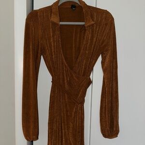 Copper wrap dress
